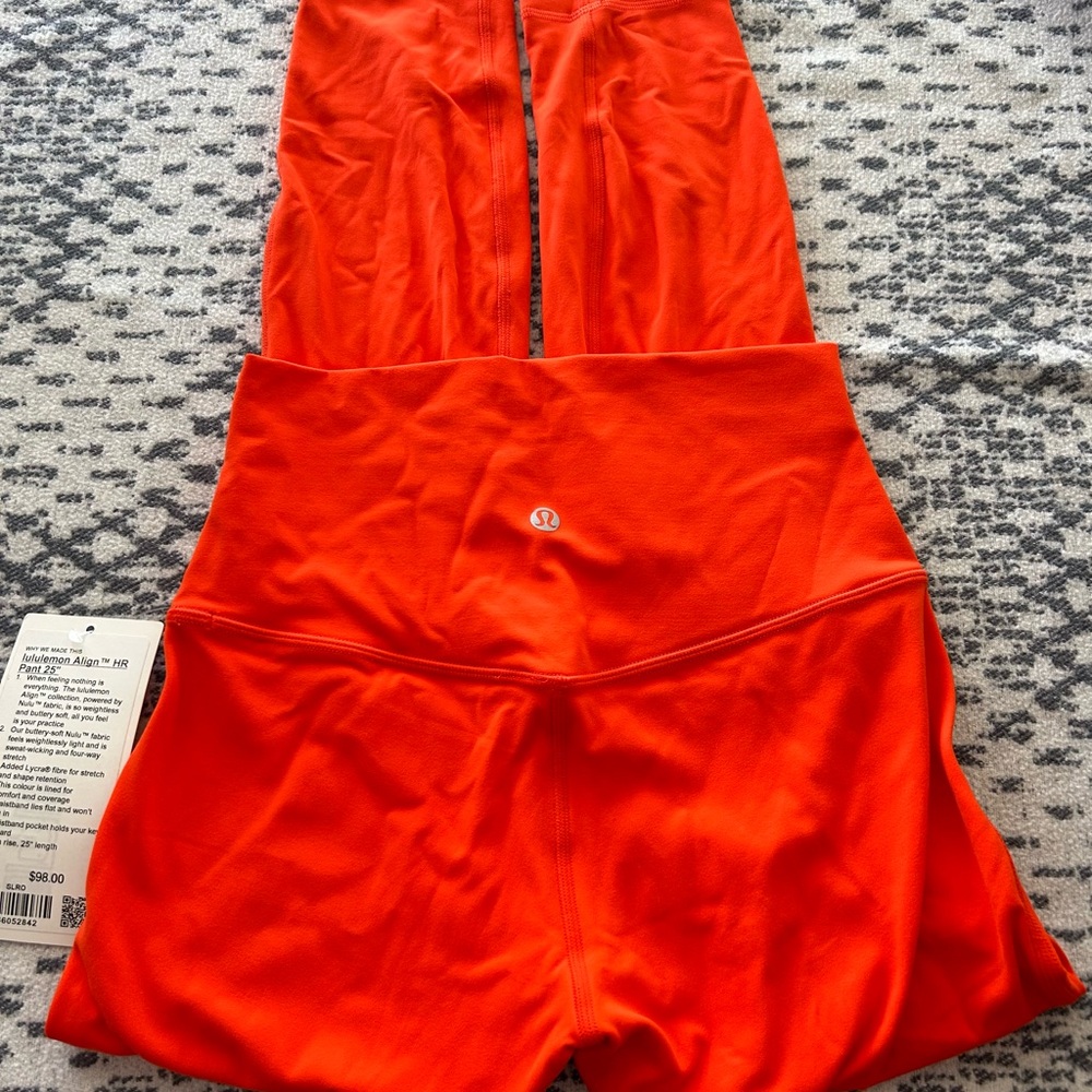 Lululemon solar orange align leggings NWT